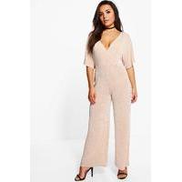 Alison Wide Sleeve Wrap Jumpsuit - champagne