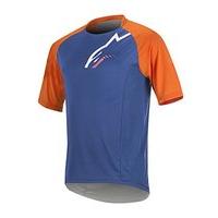 Alpinestars Men\'s Trailstar Short Sleeve Jersey, Small, Royal Blue Bright Orange