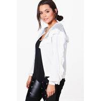 alicia frill detail bomber jacket ivory