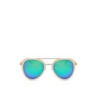 alice beige rimmed mirrored aviator sunglasses