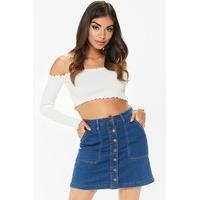 Ally Denim Button Skirt