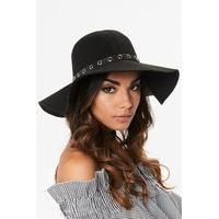 Alisha Black Studded Fedora Hat