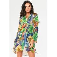 Alessa Multi Tropical Print Kimono Shirt