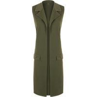 Alexus Sleeveless Long Waistcoat - Green