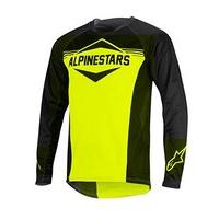 Alpinestars Men\'s Mesa Long Sleeve Jersey, Black/acid Yellow, X-large