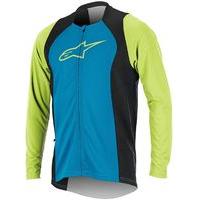 Alpinestars Men\'s Drop 2 Full Zip Long Sleeve Jersey, Small, Bright Blue Green