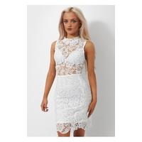 Alana White Crochet Bodycon Mini Dress