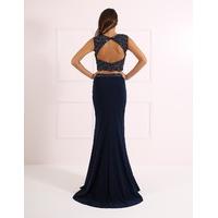 ALICE - Luxurious Navy Blue Co-ordinate Set with Beaded Detail