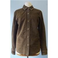 alfani size l brown leather jacket