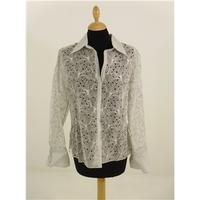 Albert Nipon Organza Blouse Size 10 Alber Nipon - Size: 10 - Grey - Blouse