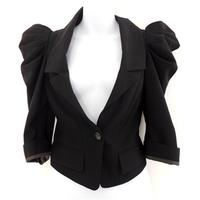 all saints size 6 unusual beautifully tailored black cropped jacket