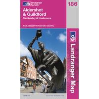 Aldershot & Guildford - OS Landranger Active Map Sheet Number 186