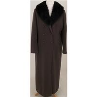 Alex & Co, size 14 brown long coat with faux fur collar