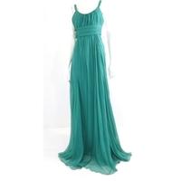 Alberta Ferretti Size 14 Luxurious Long Green Silk Dress