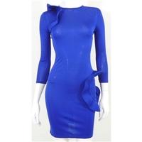 Alexander Mcqueen Size 6 Royal Blue Dress with 3D Detailing