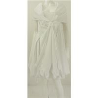All Saints Size 14 Statement White Layered Wrap Coat Dress