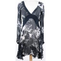 all saints size m charcoal grey mix sheer silk dress