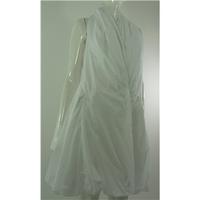 All Saints Spitalfields Size 14 White 100% Cotton Ruched Hem Hooded Wrap Dress