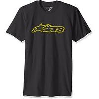 Alpinestars Men\'s Blaze Classic Tee T-shirt, Grey (charcoal/hi Vis Yellow), 