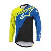 Alpinestars Men\'s Sight Contender Long Sleeve Jersey, Royal Blue/acid Yellow, 