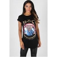 Aldea NYC The City Of Dreams Turn Up Cap Sleeves T Shirt