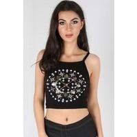 Alice Galactic Star Print Camisole Crop Top