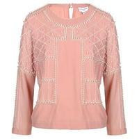 almost famous pearl and bead embellished top