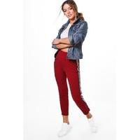 alice trim detail crepe trouser wine