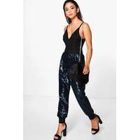 All Over Sequin Relaxed Joggers - midnight
