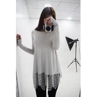 Alysia crochet hem drape jumper