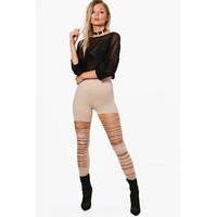 Alice Extreme Slashed Leggings - stone