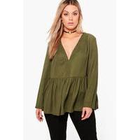 alicia smock blouse khaki