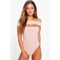 Alison Off The Shoulder Rib Body - rose