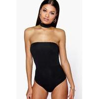 allie detachable choker bandeau bodysuit black