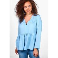 Alicia Smock Blouse - bluebell