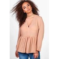 Alicia Smock Blouse - mocha