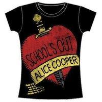 Alice Cooper Women School\'s Out Short Sleeve T-shirt, Black, Size 8