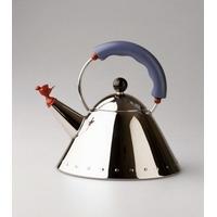 Alessi \'Bird\' Stove Top Kettle, Blue Handle 9093FM