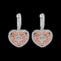 ALLURE FILIGREE HEART STERLING SILVER & WHITE CRYSTAL EARRINGS