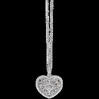 allure filigree heart sterling silver white crystal pendant with