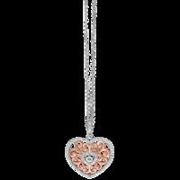 ALLURE FILIGREE HEART STERLING SILVER & WHITE CRYSTAL PENDANT with...