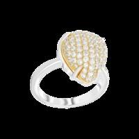 ALLURE PEAR SHAPE STERLING SILVER & WHITE CRYSTAL RING