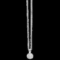 ALLURE 8mm SPHERE STERLING SILVER & WHITE CRYSTAL PENDANT with CHAIN