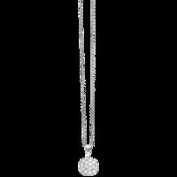 ALLURE 10mm SPHERE STERLING SILVER & WHITE CRYSTAL PENDANT with CHAIN