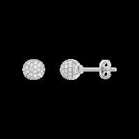 allure 6mm sphere sterling silver white crystal earrings