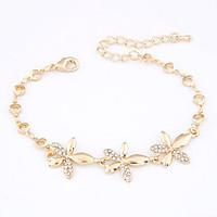 Alloy Flower Chain Link Bracelets Christmas Gifts