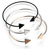 Alloy Gold Triangle Adjustable Cuff Bangle Bracelet Christmas Gifts