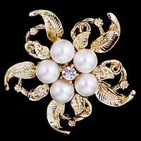 Alloy Pearl Scarf Clip Brooch Cloth Accessories for Women Party