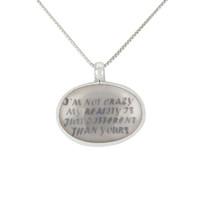 alice in wonderland collection pendant silver i am not crazy