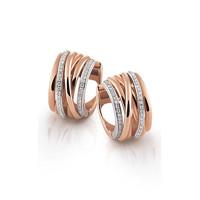 al coro 18ct rose gold 049ct diamond mezzaluna earrings